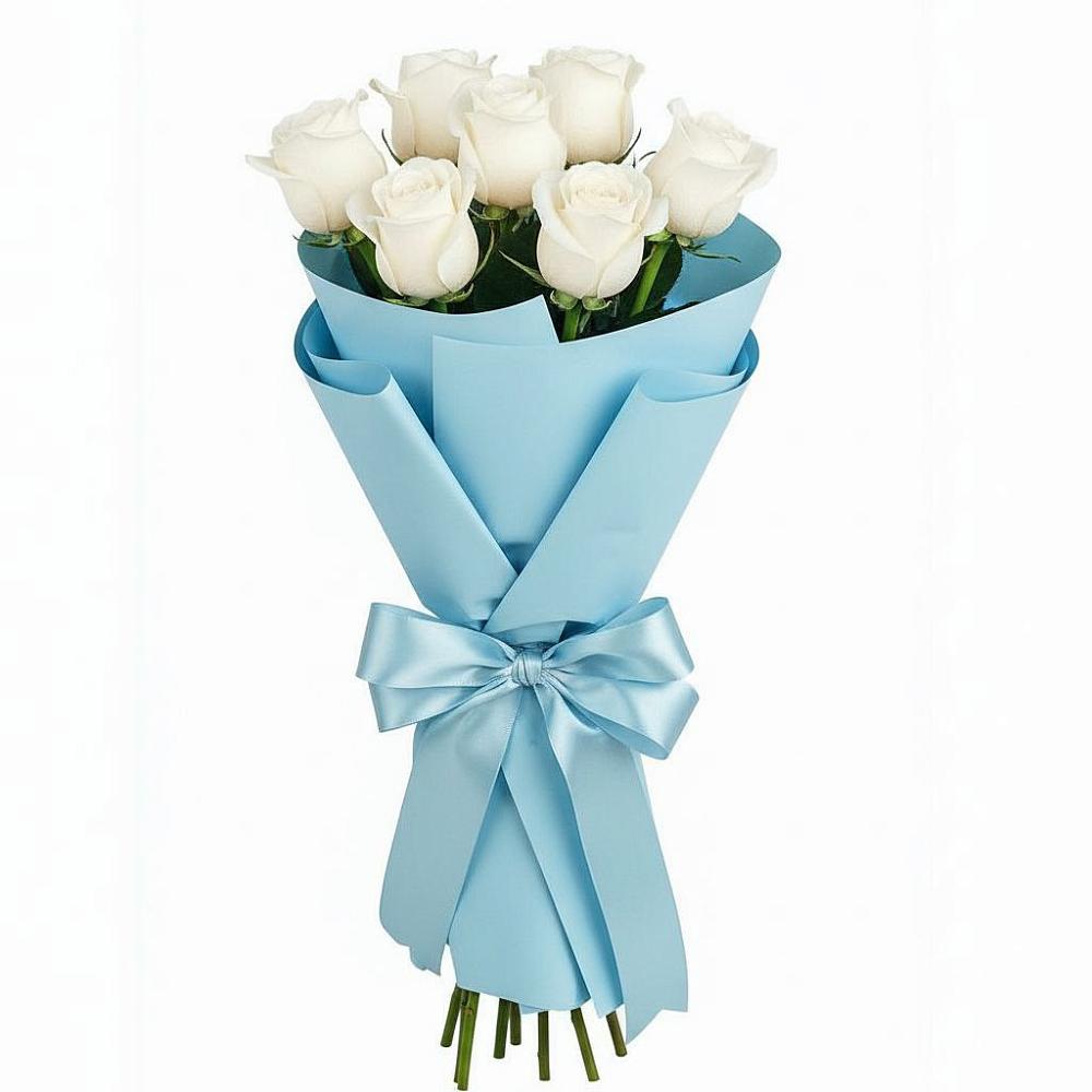 Букет 7 белых роз Проуд в Сыктывкаре