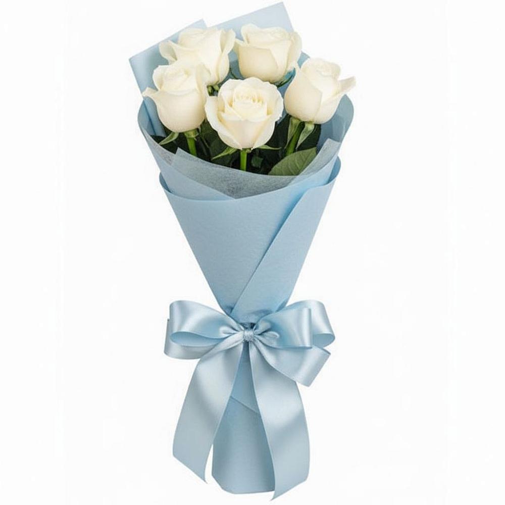 Букет 5 Белых роз Проуд в Сыктывкаре