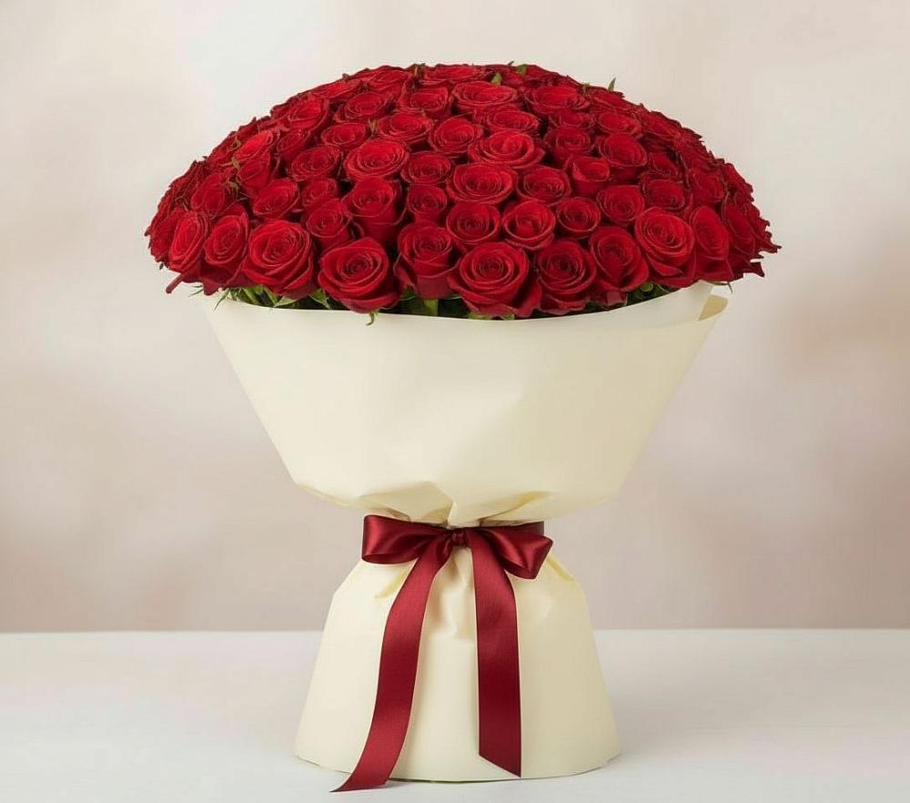 Букет 101 Красная роза Милано в Сыктывкаре