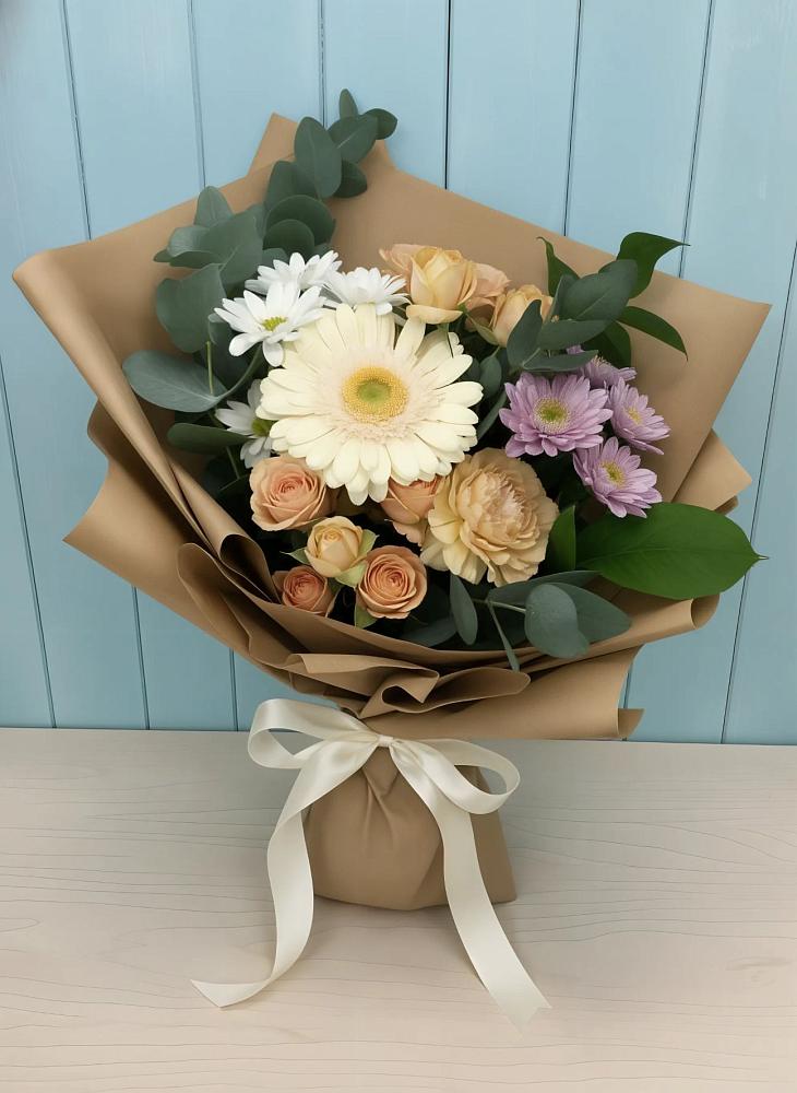 Букет цветов из: Герберы и Хризантемы в Сыктывкаре