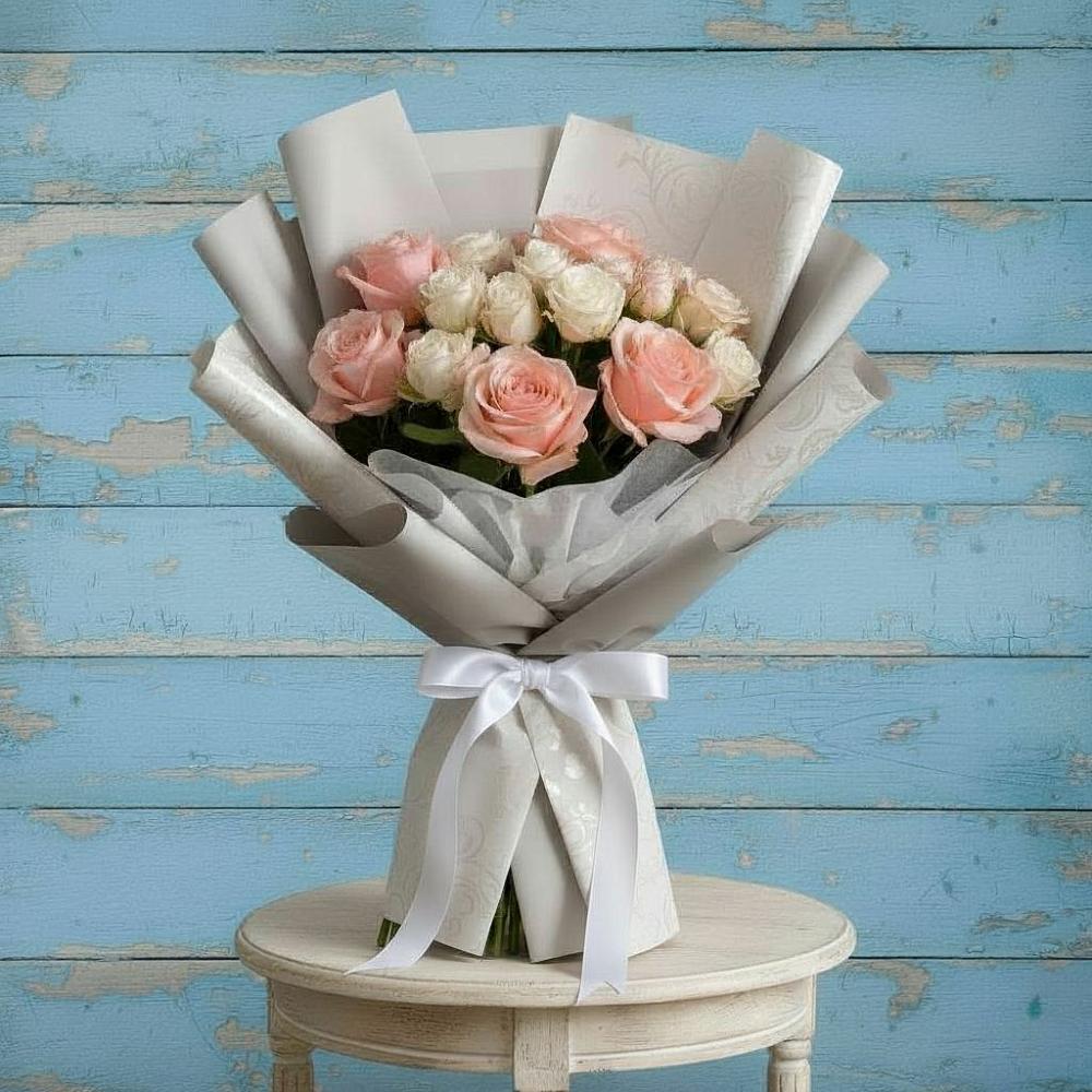 Букет Нежное облако в Сыктывкаре Букет цветов из: Розы в Сыктывкаре