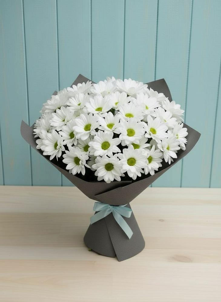 Букет белые хризантемы в Сыктывкаре Букет цветов из: Хризантемы в Сыктывкаре