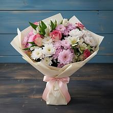 Букет цветов из:  Хризантемы, Альстромерии и Розы в Сыктывкаре