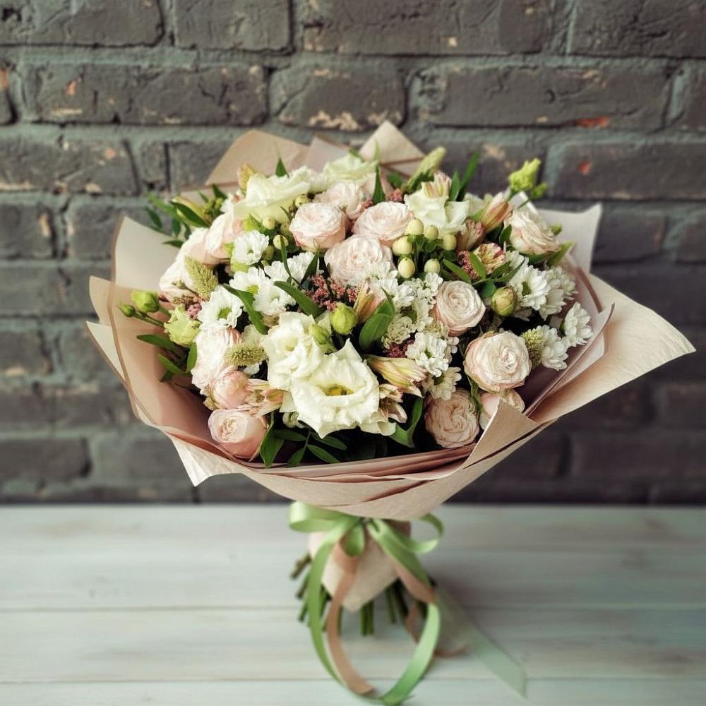 Букет цветов из: Альстромерии, Розы и Хризантемы в Сыктывкаре
