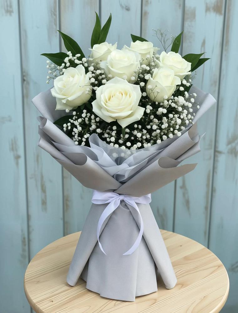 Букет из белых роз в Сыктывкаре Букет цветов из: Розы в Сыктывкаре