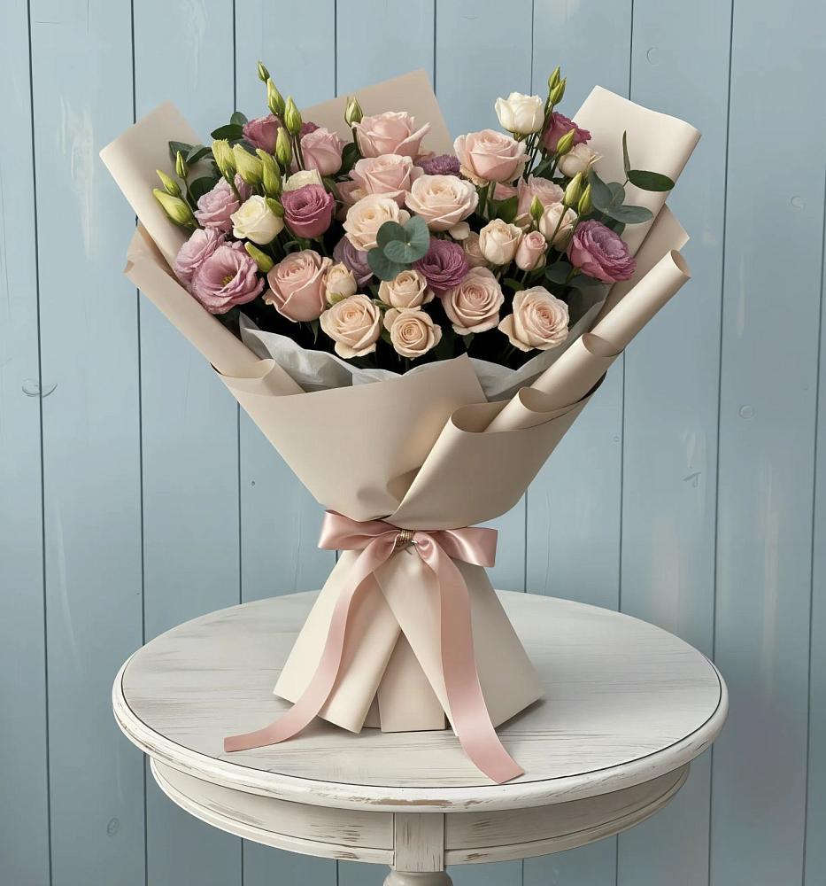 Букет цветов из: Розы и Лизиантусы в Сыктывкаре