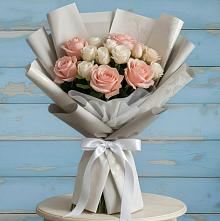 Букет Нежное облако в Сыктывкаре Букет цветов из: Розы в Сыктывкаре