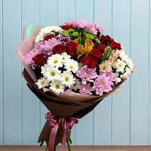 Букет цветов из:  Розы, Хризантемы и Альстромерии в Сыктывкаре
