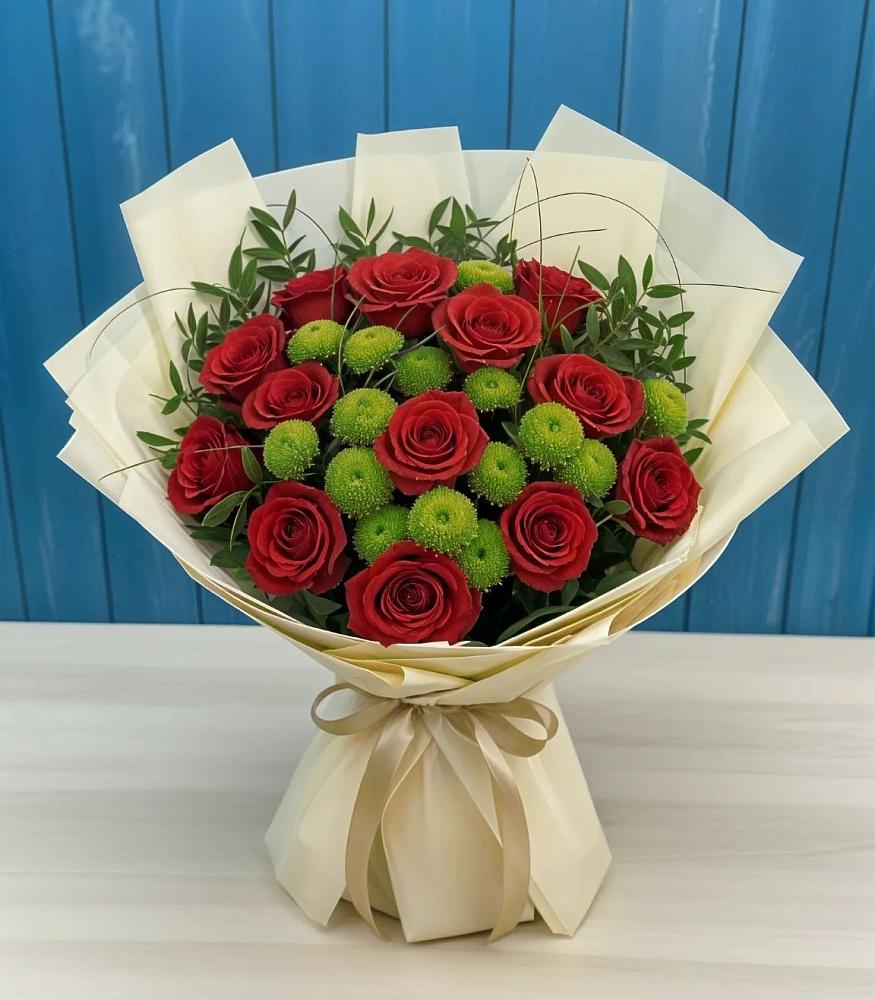 Букет цветов из: Розы и Хризантемы в Сыктывкаре