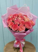 15 Розовых роз Равель в Сыктывкаре Букет 15 Розовых роз Равель в Сыктывкаре